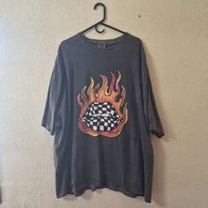 Graphic Flame Tee - Black